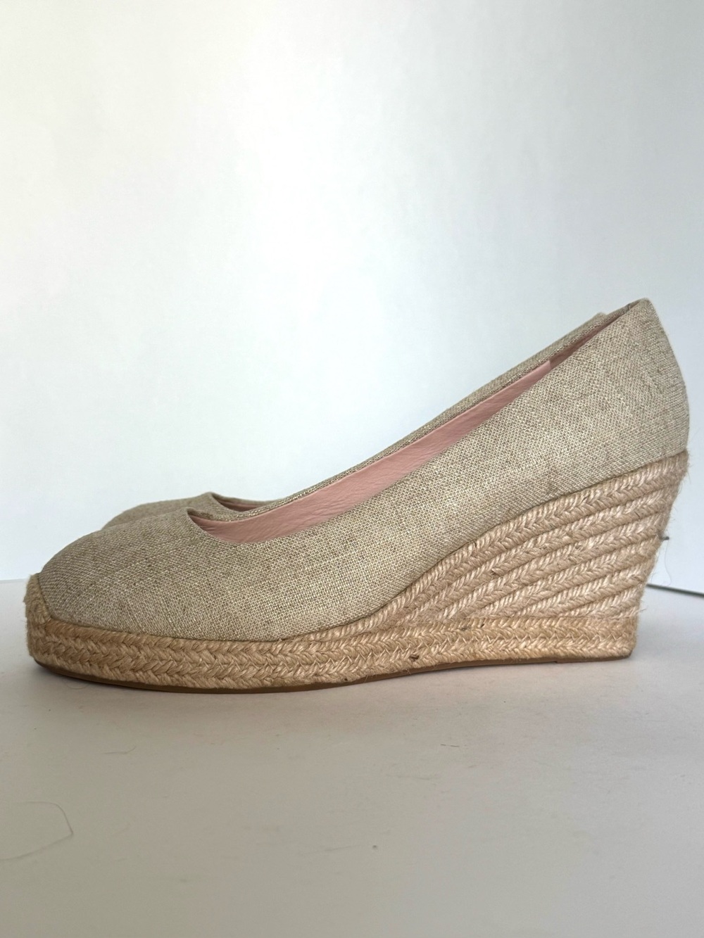 J.Crew Gold Shimmer Beige Espadrille Wedge Pumps size 11 - Picture 3 of 6